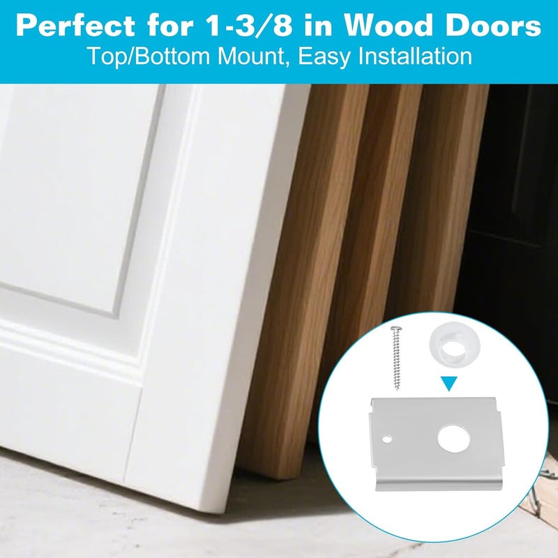 FOJOO 2Pack N7192 Bi-Fold Door Repair Bracket Kit, Folding Closet Door Hardware for 1-3/8 Inch Wood Doors, Fits 7/16" Pivot Pin, Top or Bottom Mount Steel Brackets - Image 5